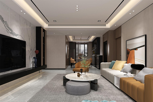 江門市方直瓏湖灣現(xiàn)代風格三居室裝修案例