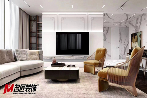 無錫市融創(chuàng)玉蘭公館輕奢風格平層裝修案例