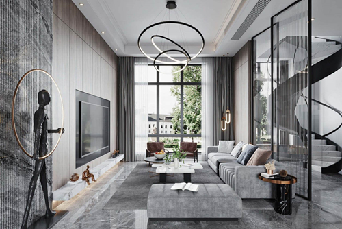 涼山彝族自治州邦泰&middot;玖熙臺(tái)現(xiàn)代風(fēng)格別墅裝修案例