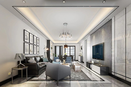 清遠(yuǎn)市勝利雅苑現(xiàn)代簡約風(fēng)格三居室裝修案例