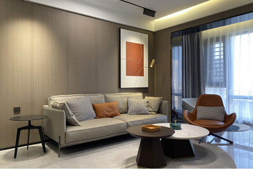 ?？谑心蠂崴钩莿e墅輕奢風(fēng)格三居室裝修案例