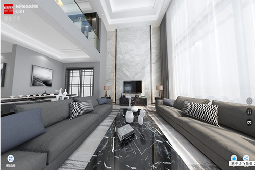 清遠(yuǎn)市現(xiàn)代城現(xiàn)代簡約風(fēng)格別墅裝修案例