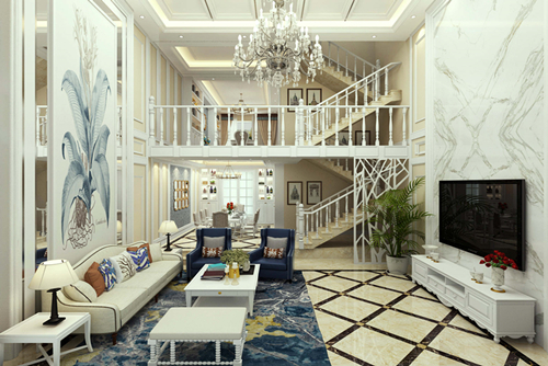 曲靖市田源小區(qū)歐式風格別墅裝修案例