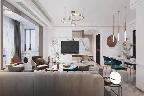 三明市北山新村現(xiàn)代風(fēng)格三居室裝修案例