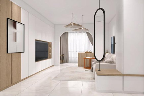 汕頭市譽(yù)海岸雅園現(xiàn)代簡約風(fēng)格三居室裝修案例
