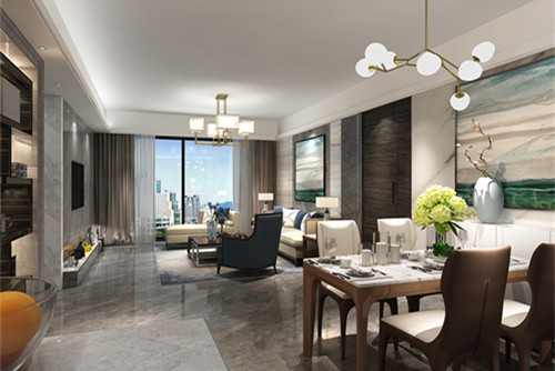 中山市保利天匯現(xiàn)代簡(jiǎn)約風(fēng)格三居室裝修案例