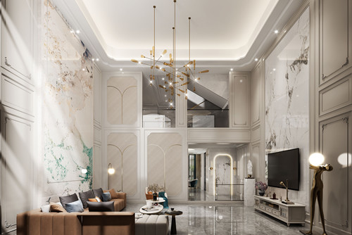 潮州市安盛花苑輕奢風(fēng)格別墅裝修案例