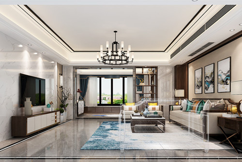 汕頭市旭盛園新中式風格四居室裝修案例