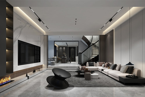 ?？谑心蠂崴钩莿e墅現(xiàn)代簡約風(fēng)格別墅裝修案例